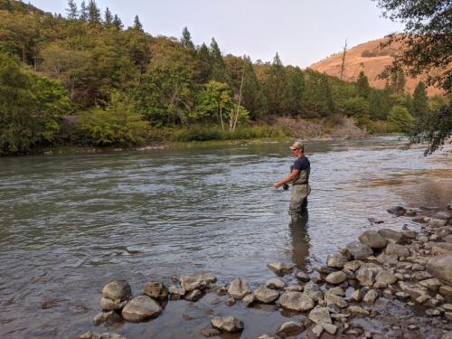 Custom Spey rod fishing